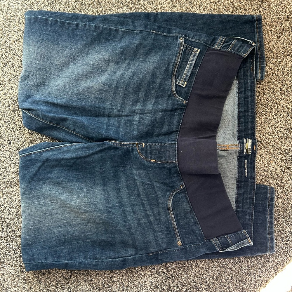 Signature by Levi Strauss Women's Relaxed Maternity Blue Jeans